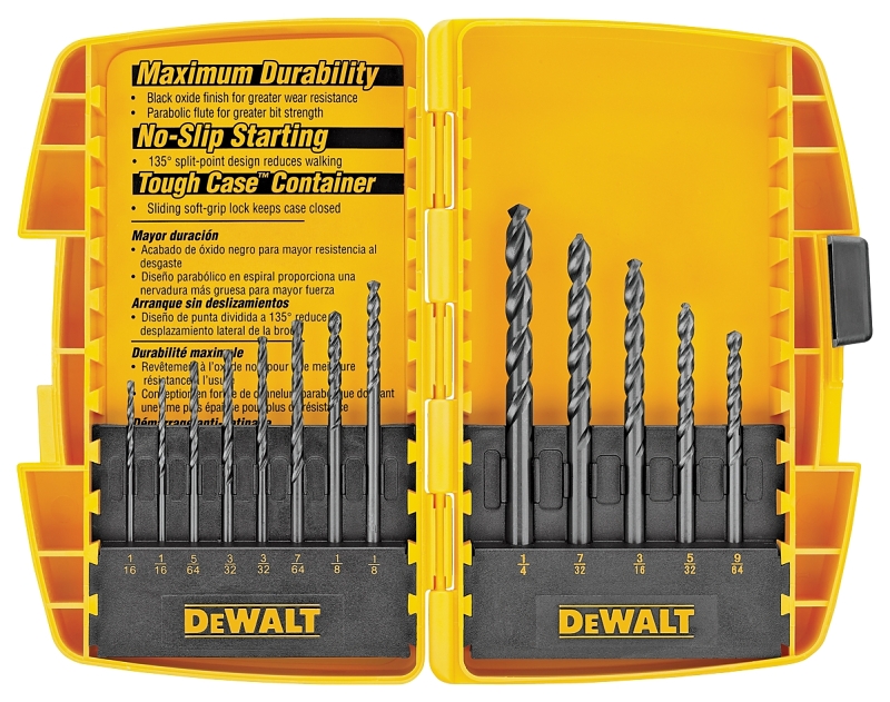 DeWALT DW1163 Drill Bit Set, 13-Piece, Black Oxide
