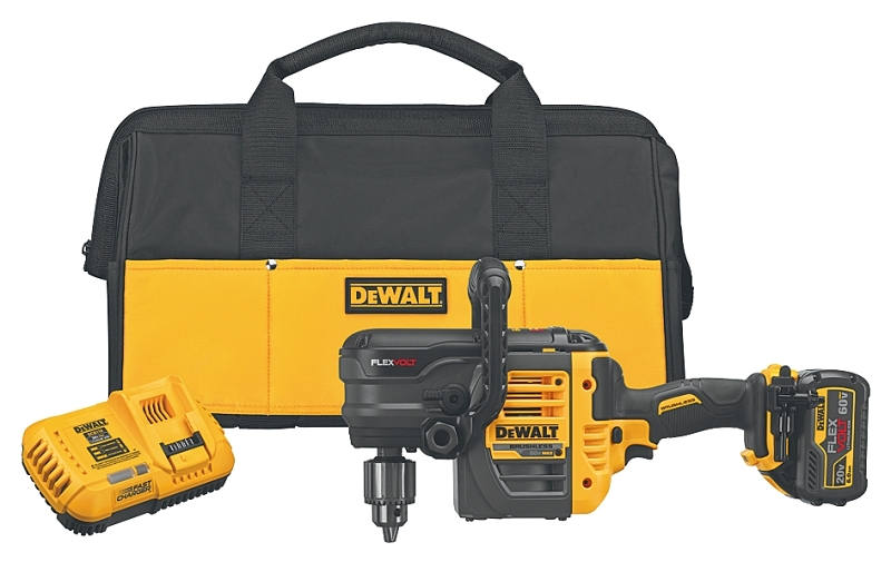 DeWALT DCD460T1 Stud and Joist Drill Kit, Battery Included, 60 V, 1/2 in Chuck, Keyed Chuck