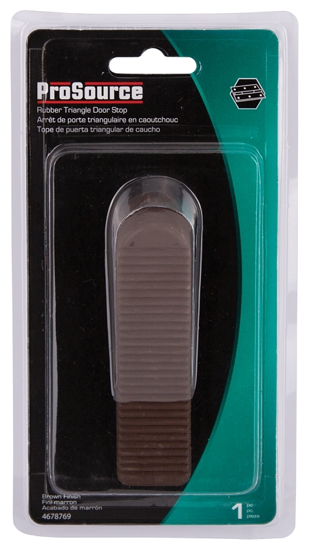 ProSource FE-50924-PS Door Stop, 1 in W x 4 in L x-1/4 in H Projection, Rubber, Brown