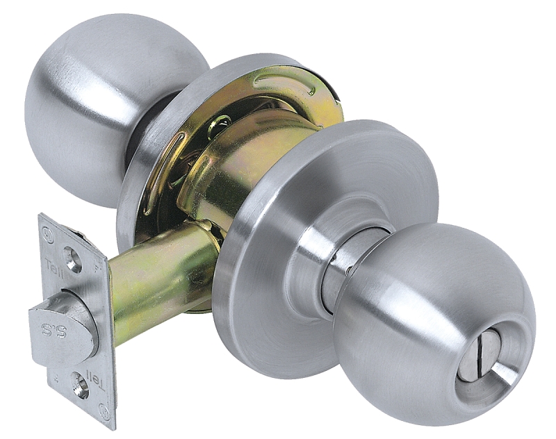 Tell Manufacturing CL100004 Privacy Knob Set, Steel, Satin Chrome