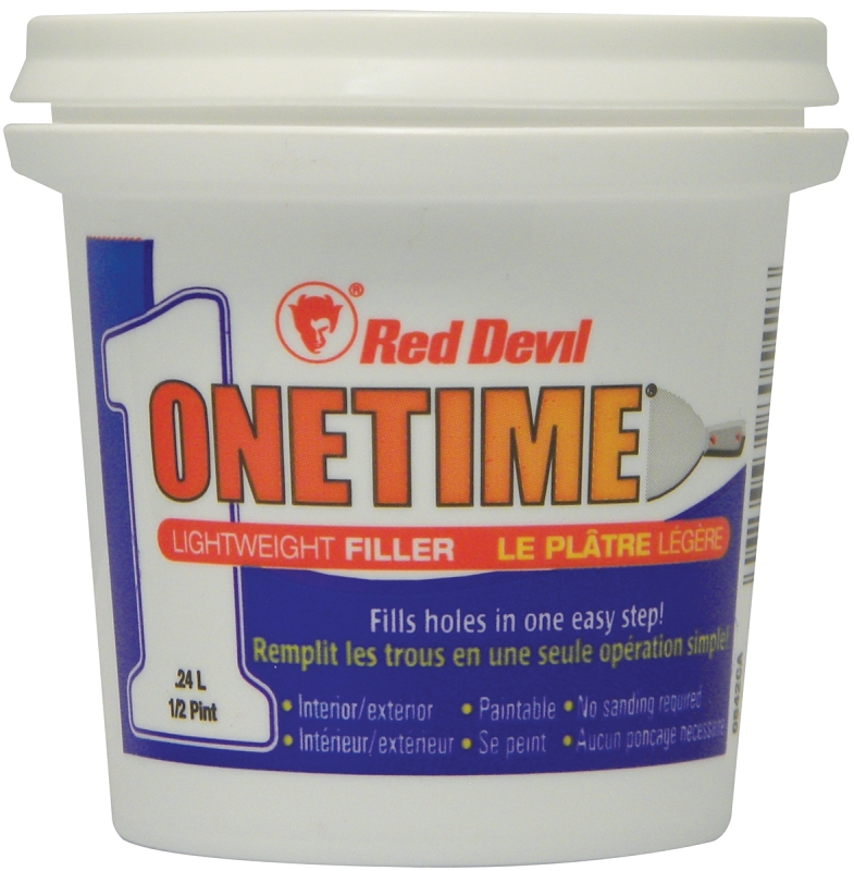 Red Devil 0542CA Spackling Compound, Latex, Oil Base, White, 0.5 pt Tub