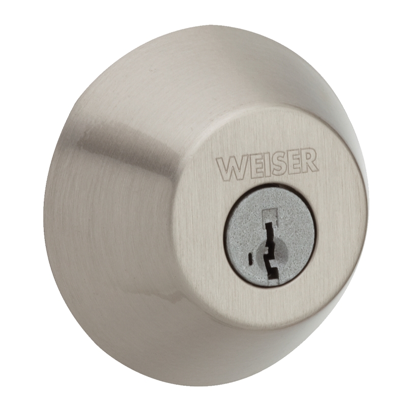 Weiser GD9471 X26D SMT M Deadbolt, 2 Grade, Satin Chrome, 2-3/8 to 2-3/4 in Backset, 1-3/8 to 1-3/4 in Thick Door