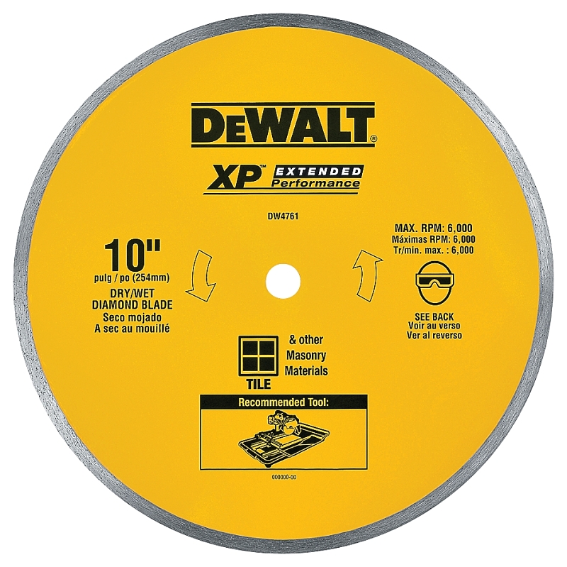 DEWALT DW4761 Saw Blade, 10 in Dia, 5/8 in Arbor