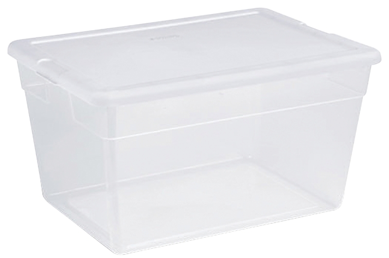 Sterilite 16 Quart 16448012 Clear Storage Tote with White Lid 16-3