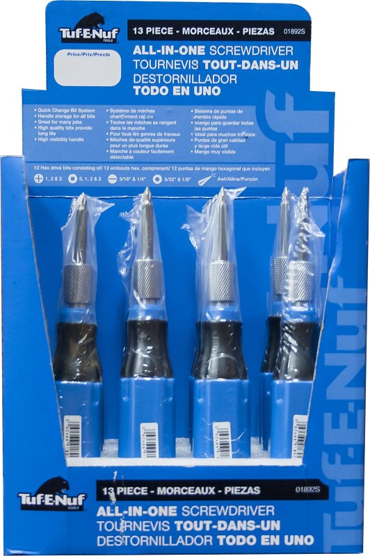Tuf-E-Nuf 01892S Multi-Bit Screwdriver, Includes: Plastic Holster