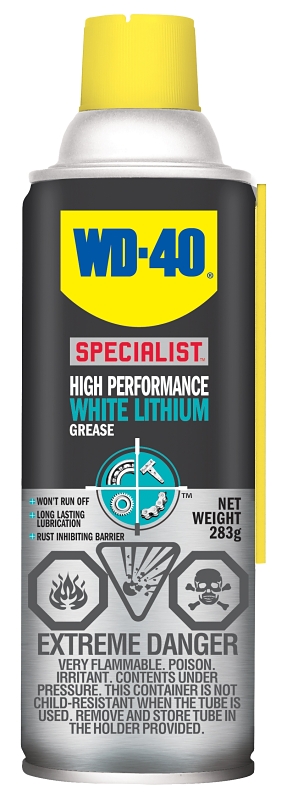 WD-40 Specialist 01180 Lithium Grease, 283 g, Aerosol Can, White