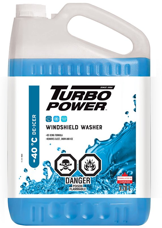 Turbo Power 15-204 Windshield Washer, Blue, 3.78 L, Bottle