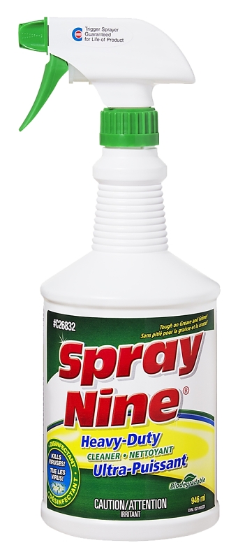 Spray Nine C26832 Germicidal Cleaner/Degreaser, 946 mL, Liquid, Citrus, Clear