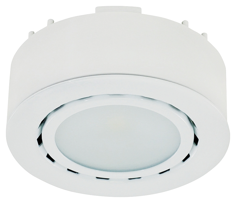 Liteline UCP-LED1-WH Puck Light, 12 VDC, 2 W, 1-Lamp, LED Lamp, 130 Lumens, 3000 K Color Temp, White Fixture