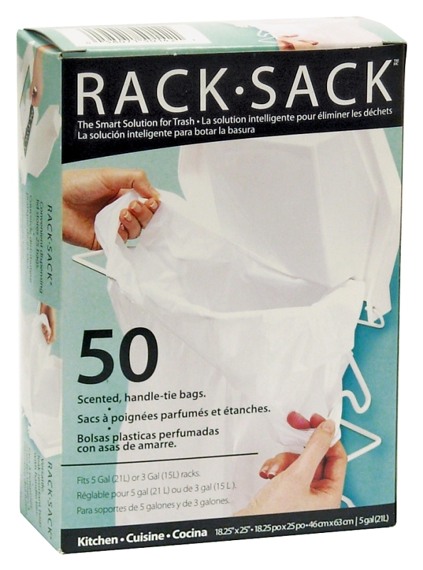 Polyethics Rack Sack 50142 Garbage Bag, White