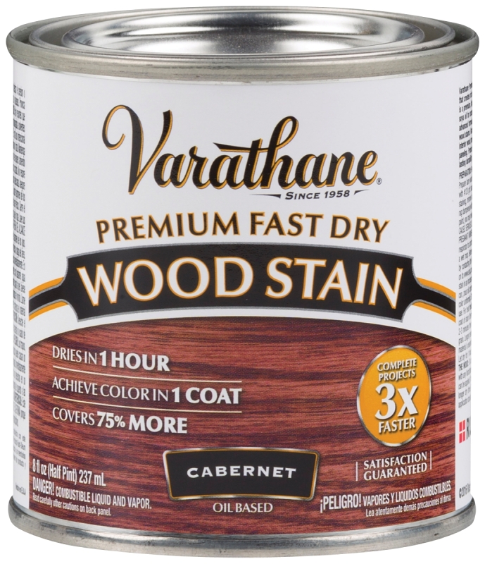 Varathane 262035 Wood Stain, Cabernet, Liquid, 0.5 pt, Can