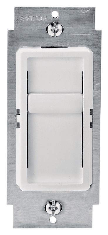 Leviton 06672-742 Slide Dimmer, 120 VAC, 150, 600 W, Dimmable CFL, LED, Incandescent Lamp, White, 3-Way