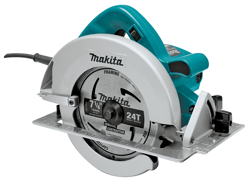 Makita 5007FA Circular Saw, 15 A, 7-1/4 in Dia Blade, 5/8 in Arbor, 1-3/4 in at 45 deg, 2-3/8 in at 90 deg D Cutting