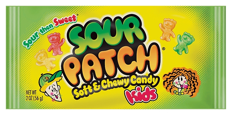 Sour Patch SPK24 Candy, Nutritional Information: 215 Calories, 36 mg Sodium, 52.975 g Carbohydrates, 37.226 g Sugar