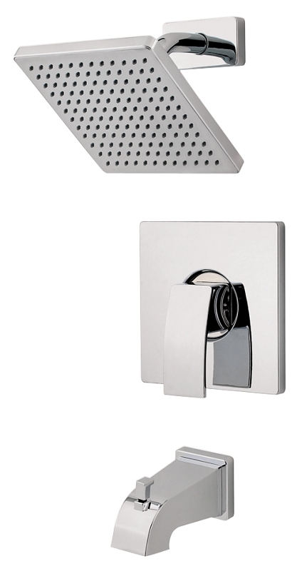 Pfister 808MD0C Tub and Shower Faucet, Raincan Showerhead, 2 Spray Settings, 1-Handle, Brass, Chrome Plated