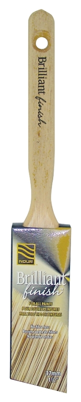 Nour 1331-37N Paint Brush, 1-1/2 in W, Angle Brush, 1-1/2 in L Bristle, Polyester Bristle, Sash Handle