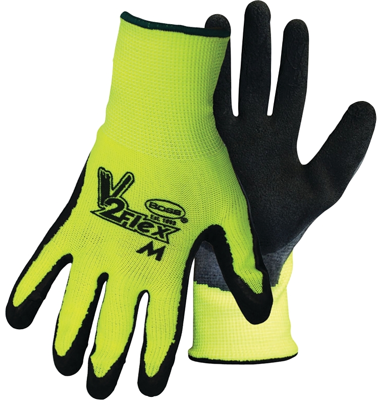 BOSS GUARDIAN ANGEL 8412X Breathable, High-Visibility Gloves, Men's, XL, Knit Wrist Cuff, Latex Coating, Polyester Glove