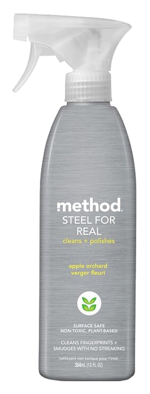 method Steel For Real 84 Stainless Steel Polish, 12 oz Spray Bottle, Apple Orchard