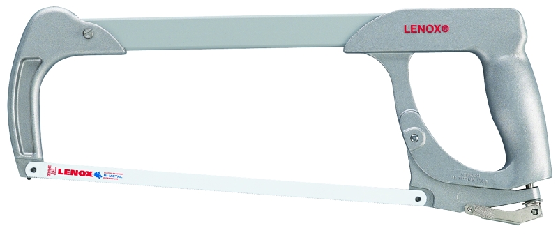Lenox 12132HT50 Hacksaw, 12 in L Blade, 24 TPI, Bi-Metal Blade, 4-1/4 in D Throat, Aluminum Frame, Ergonomic Handle
