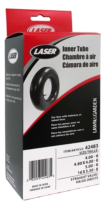 Laser 42483 Inner Tube, 4 x 8 in, Rubber