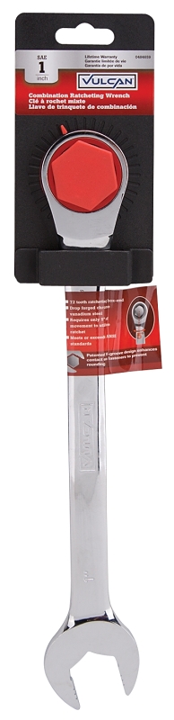 Vulcan PG1 Combination Wrench, SAE, 1 in Head, Chrome Vanadium Steel, Polished Mirror