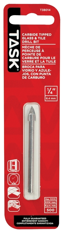 TASK T38014 Drill Bit, 1/4 in Dia, 2-1/4 in OAL