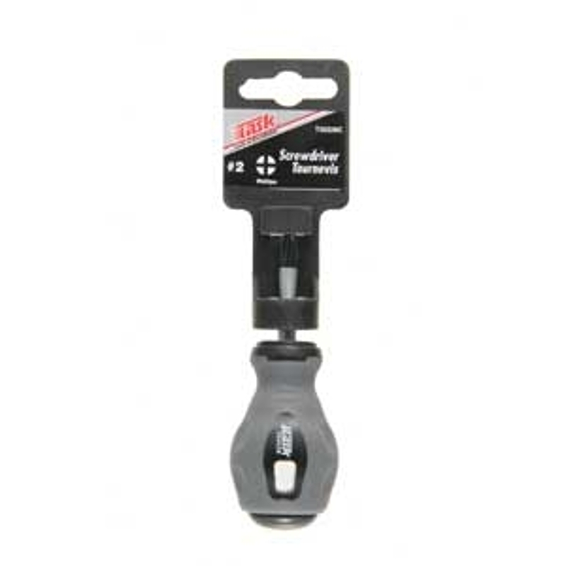 TASK T50311C Screwdriver, #1 Drive, Square Recess Drive, 4 in L Shank, Rubber Handle, Soft Touch Grip Handle