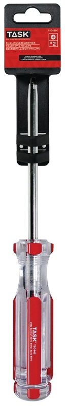 TASK Elite Series T50445 Screwdriver, #2 Drive, Robertson Drive, 5 in L Shank, Acetate Handle, Hard-Grip Handle