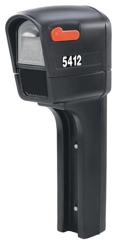 Mailmaster Plus Mailbox Series 541200 Trimline Mailbox, Plastic, 12-1/2 in W, 23-1/4 in D, 51 in H, Black