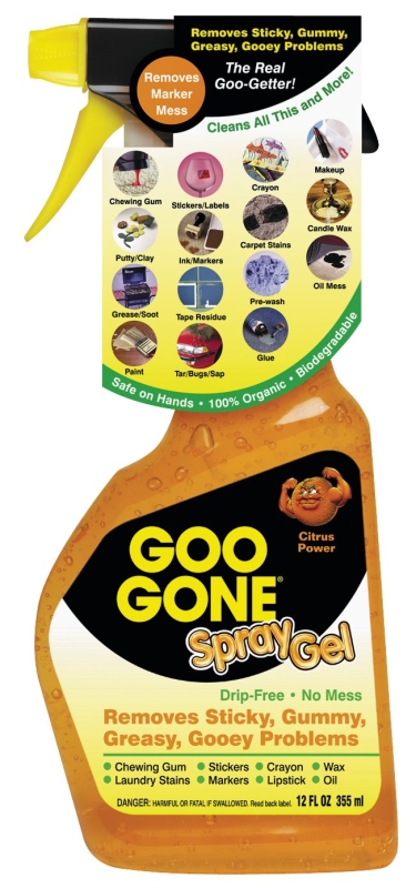 Goo Gone 2096 Goo and Adhesive Remover, 12 oz Spray Bottle, Gel, Citrus, Orange