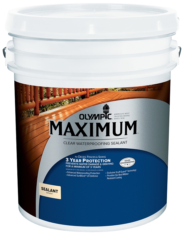 Olympic MAXIMUM 56400C-18.9L Sealant, Clear, Liquid, 18.9 L