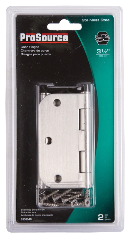 ProSource 20338SS-35RC-DB-P Door Hinge, Stainless Steel, Loose Pin, 180 deg Range of Motion