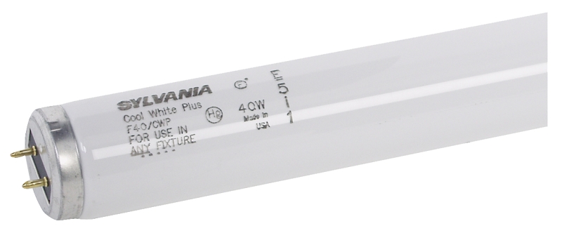 Sylvania 24472 Fluorescent Bulb, 40 W, T12 Lamp, Medium Lamp Base, 1850 Lumens, 4100 K Color Temp, Cool White Light