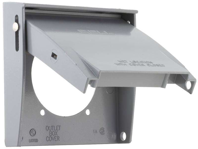 HUBBELL 5034-0 Cover, 2-5/8 in Dia, 4-1/2 in L, 4-9/16 in W, Aluminum, Gray, Powder-Coated