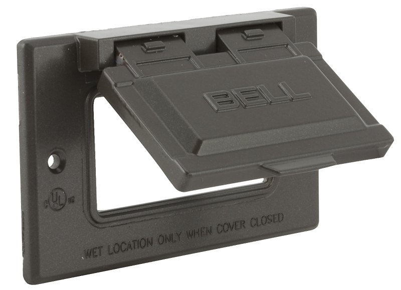 HUBBELL 5101-2 Cover, 2-13/16 in L, 4-9/16 in W, Metal, Bronze, Powder-Coated