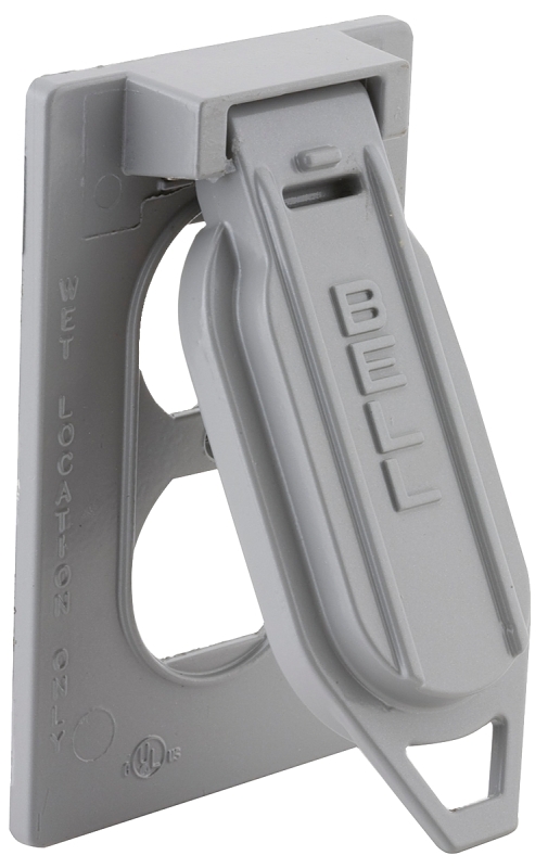 HUBBELL 5146-0 Cover, 4-9/16 in L, 2-13/16 in W, Aluminum, Gray, Powder-Coated