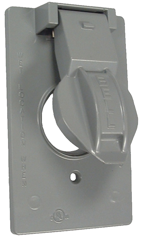 TayMac 5155-0 Weatherproof Cover, 1.406 in Dia, 7/8 in L, 2.813 in W, Aluminum, Gray, Powder-Coated