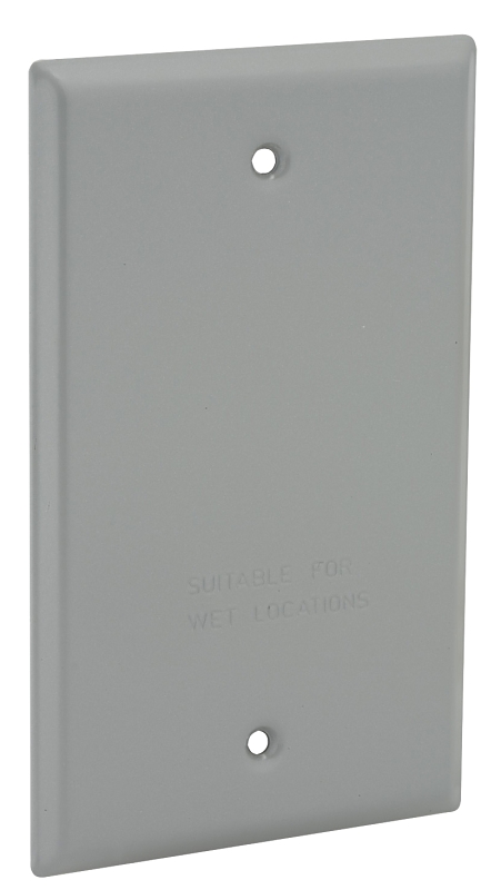 HUBBELL 5173-0 Cover, 4-17/32 in L, 2-25/32 in W, Aluminum, Gray, Powder-Coated