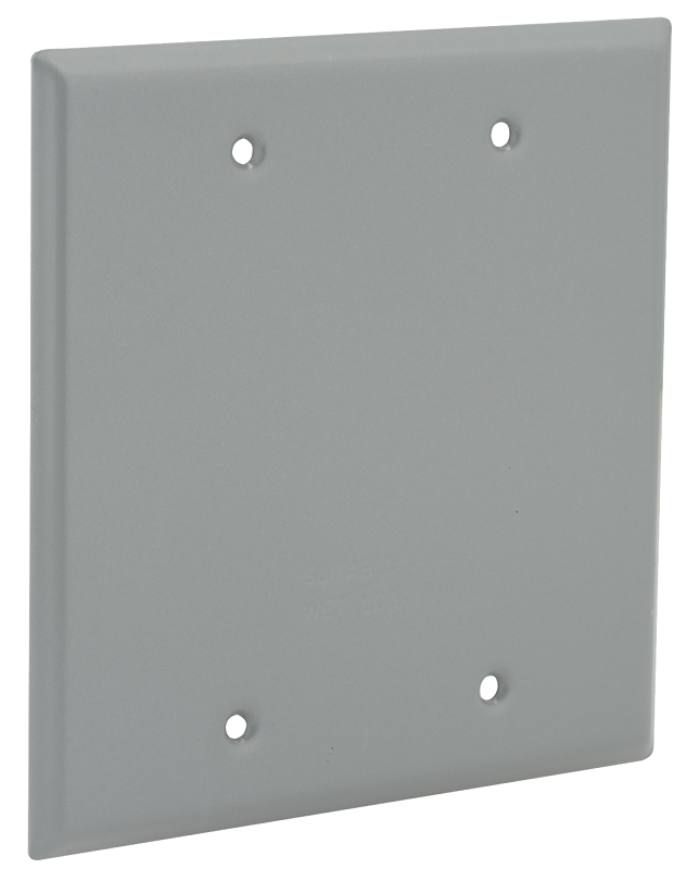 HUBBELL 5175-0 Cover, 4-1/2 in L, 4-1/2 in W, Aluminum, Gray, Powder-Coated