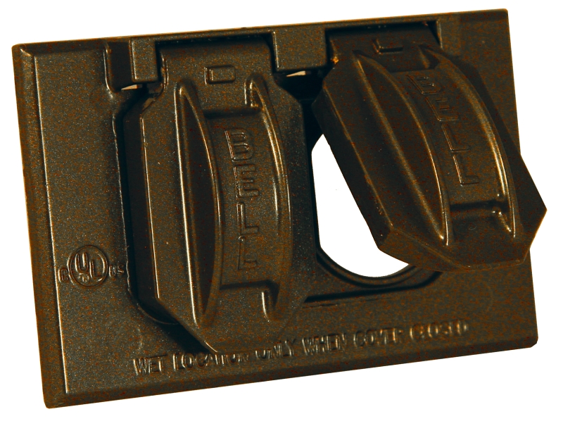 BELL 5180 5180-2 Weatherproof Flip Cover, 4.563 in W, 1 -Gang, Aluminum, Bronze, Powder-Coated
