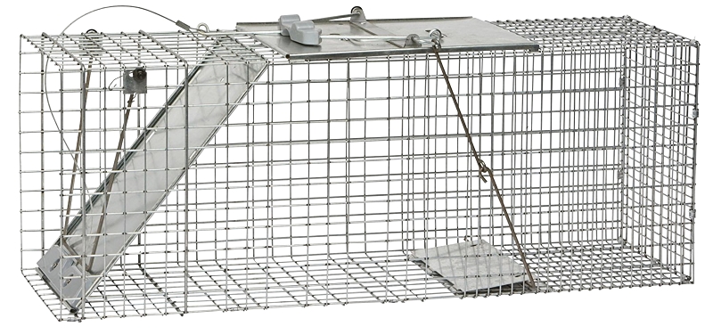 Havahart Easy Set 1085 Animal Trap, 32 in L, 10 in W, 12 in H, Spring-Loaded Door