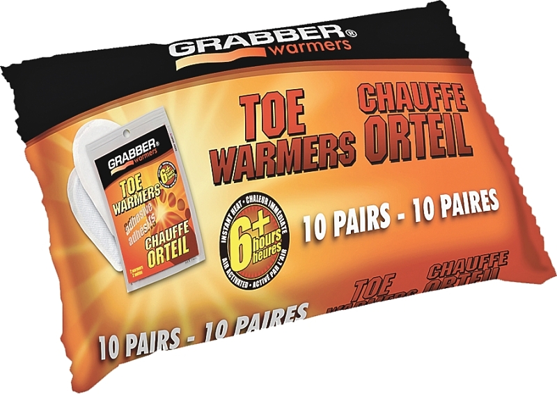 Grabber Warmers TWEF10 Adhesive Toe Warmer, Specifications: 100 deg F Average, 6 hr Continuous Warmth