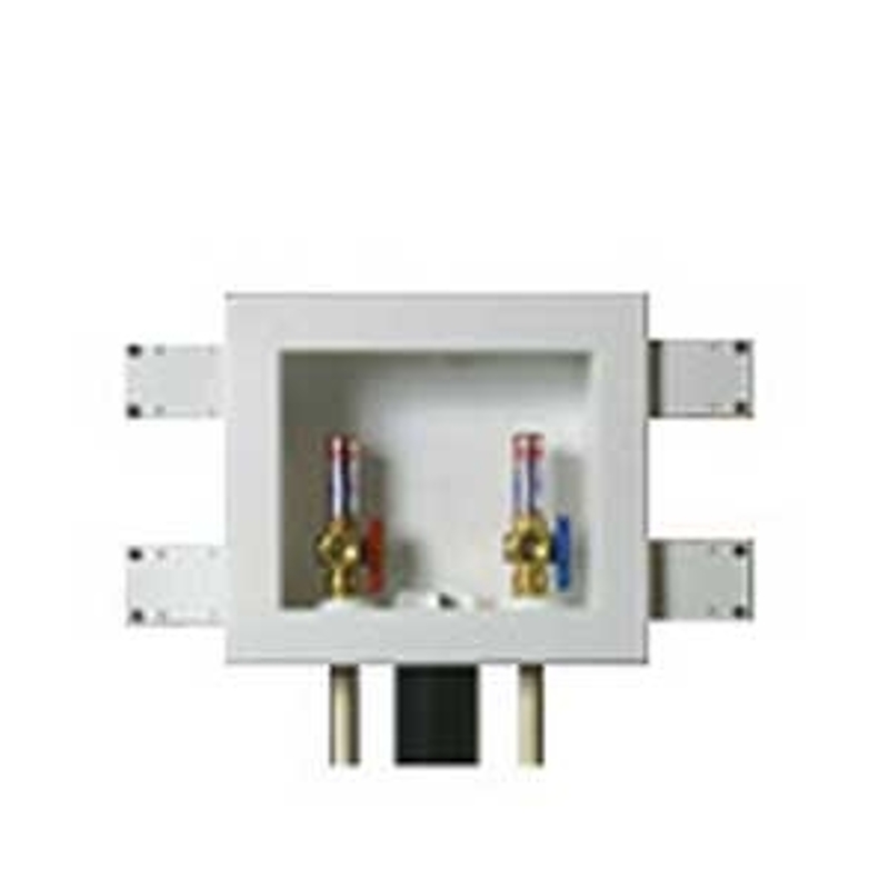 Oatey Quadtro 48203 Washing Machine Outlet Box, Polystyrene, Connection Type: Copper Sweat