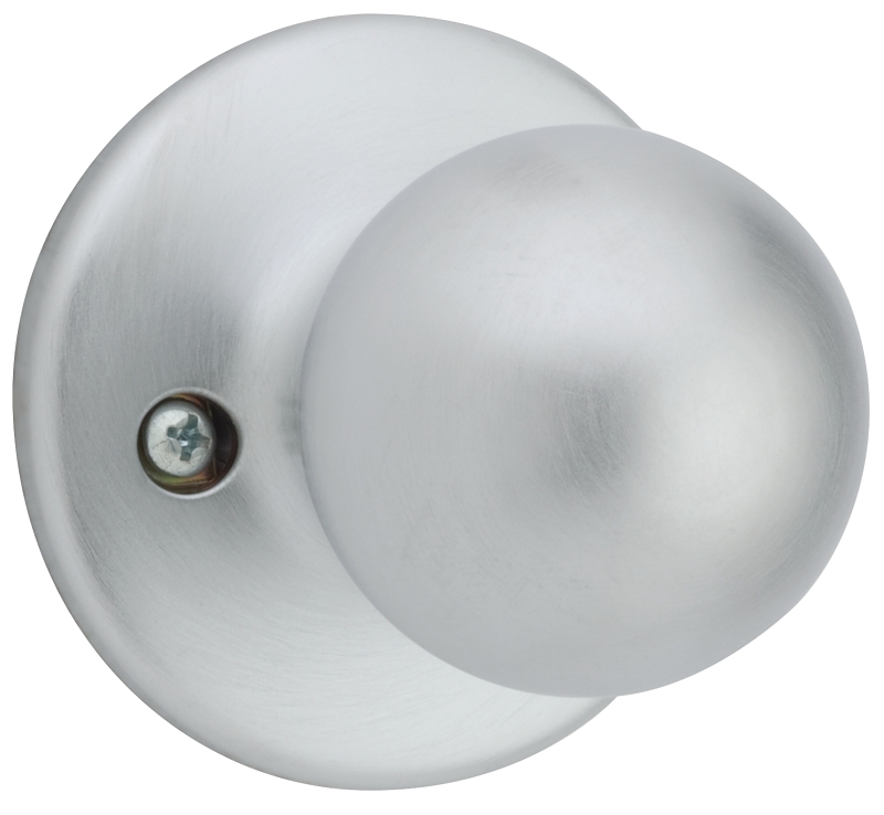 Weiser Yukon Series 9GAC1010-013 Passage Door Knob, 1-7/8 in Dia Knob, Satin Chrome