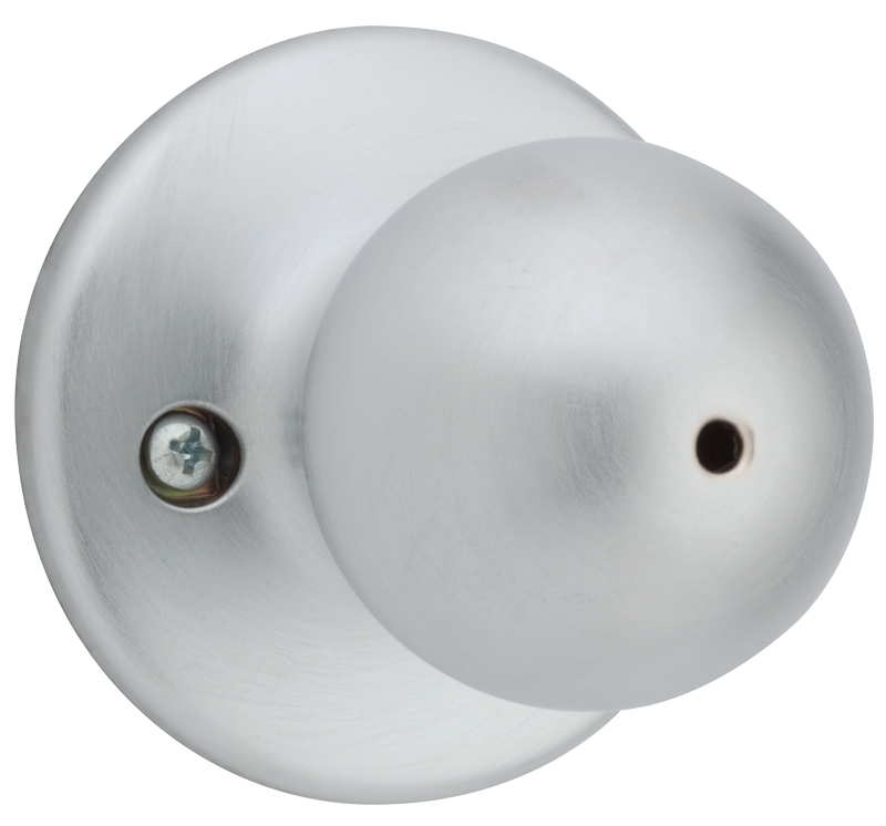 Weiser Yukon Series 9GAC3310-013 Privacy Door Knob, 1-7/8 in Dia Knob, Satin Chrome