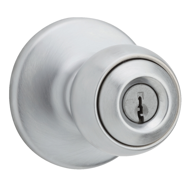 Weiser Yukon Series 9GAC5310-048 Entry Door Knob, 1-7/8 in Dia Knob, Satin Chrome