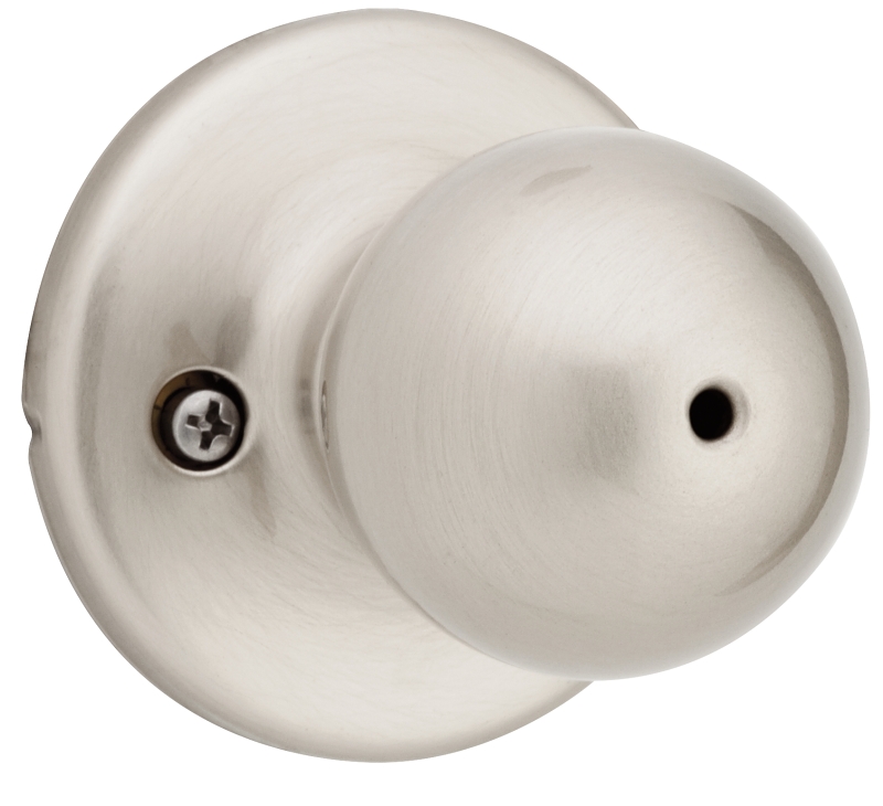 Weiser Yukon Series GAC331 Y15 Privacy Door Knob, 1-7/8 in Dia Knob, Satin Nickel