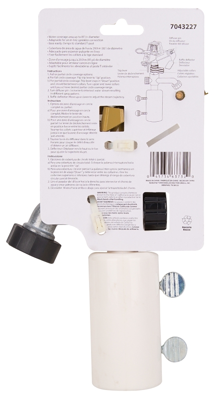 Landscapers Select GM291 Lawn Sprinkler, Female, Round, Zinc/Plastic