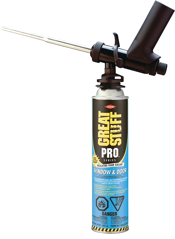 Dow GREAT STUFF PRO 217041 Insulating Foam Sealant, Yellow, 40 to 100 deg F, 20 oz Can