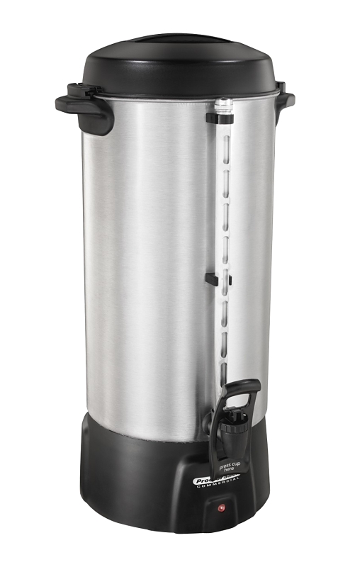 Proctor Silex 45100C Coffee Urn, 100 Cup Capacity, 1090 W, Aluminum, Ready/On Light Control